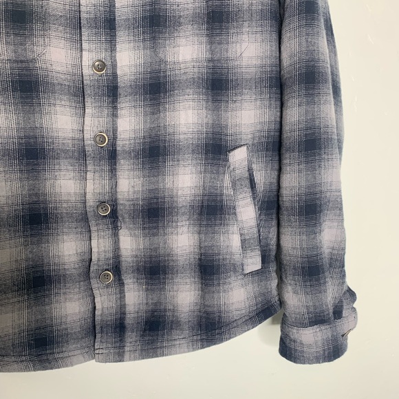 Tailor Vintage Plaid Flannel Shirt Jacket with Plush Sherpa Lining Size Small - Picture 3 of 11